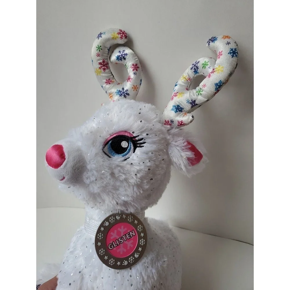 Build A Bear Snow‎ Magic Glisten Reindeer Plush Glitter Snowflake Stuffed 18
